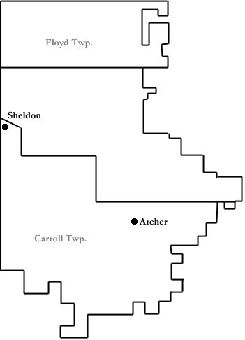 Map outlining Sheldon school district