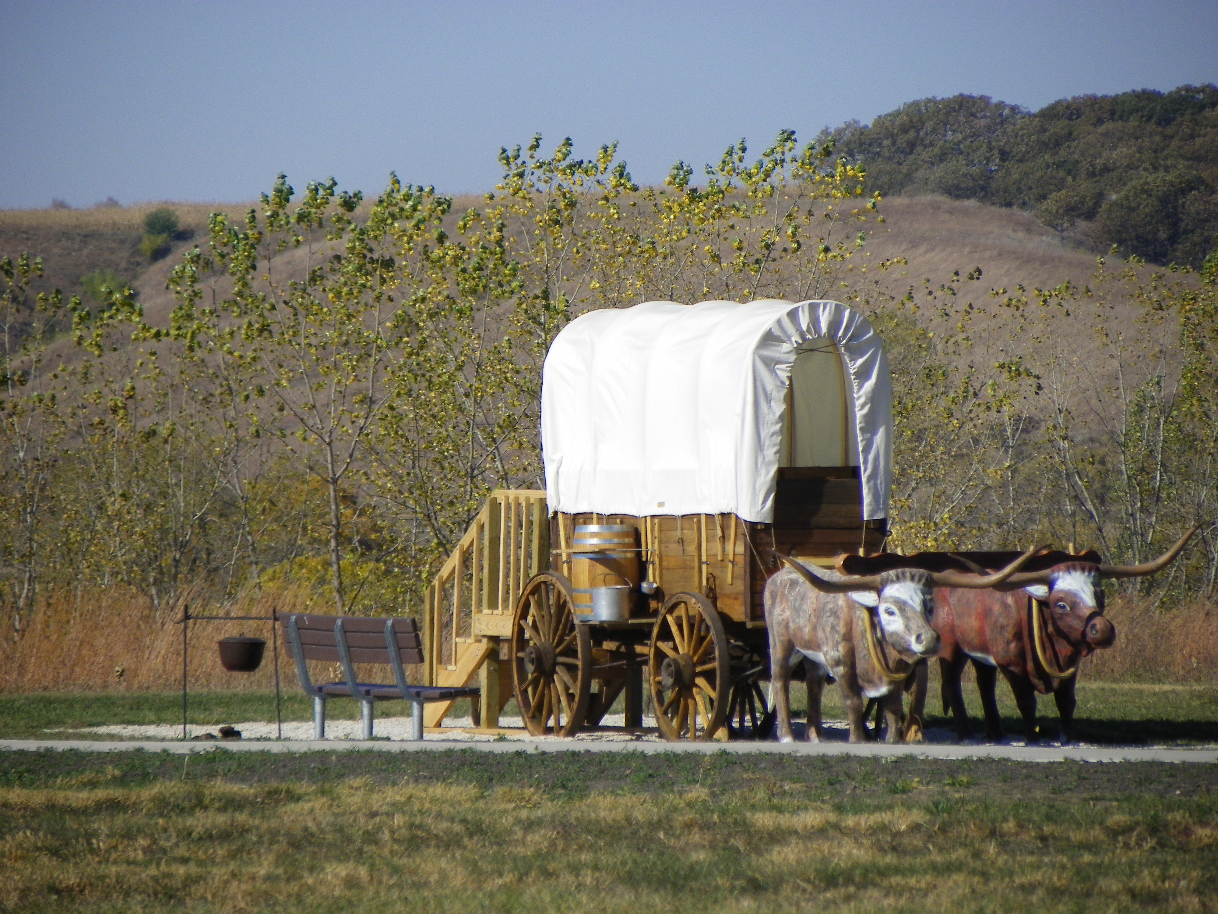 Photo of a recreation of a Prairie Wagon